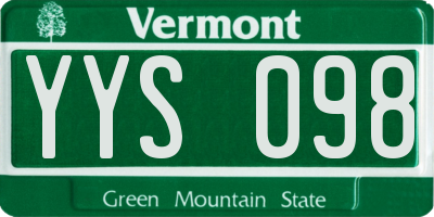 VT license plate YYS098
