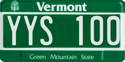 VT license plate YYS100