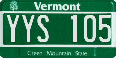 VT license plate YYS105
