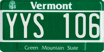 VT license plate YYS106