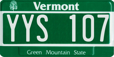 VT license plate YYS107