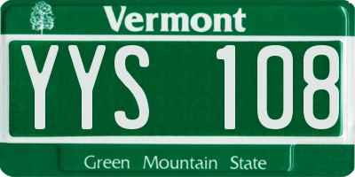 VT license plate YYS108