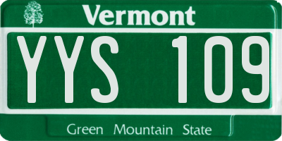 VT license plate YYS109