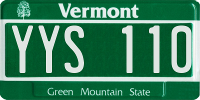 VT license plate YYS110