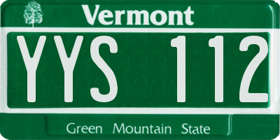 VT license plate YYS112