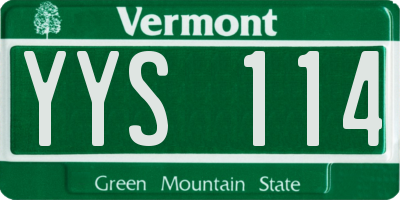 VT license plate YYS114