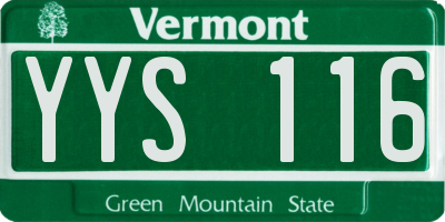 VT license plate YYS116