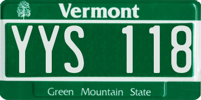 VT license plate YYS118