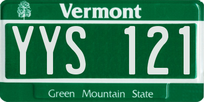 VT license plate YYS121