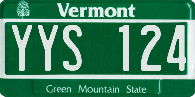 VT license plate YYS124