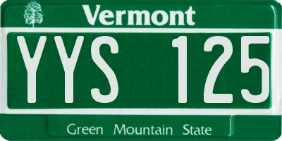 VT license plate YYS125