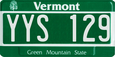 VT license plate YYS129