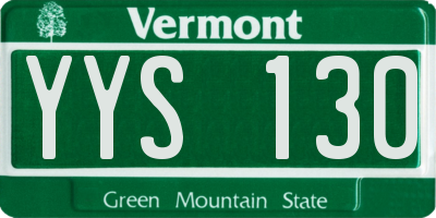 VT license plate YYS130
