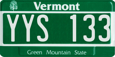VT license plate YYS133