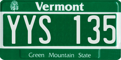 VT license plate YYS135