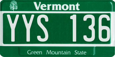 VT license plate YYS136