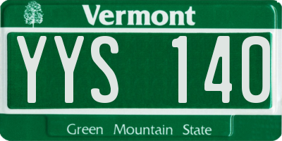 VT license plate YYS140