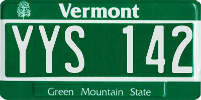 VT license plate YYS142