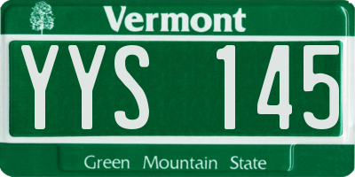 VT license plate YYS145