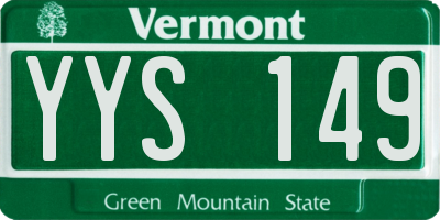 VT license plate YYS149
