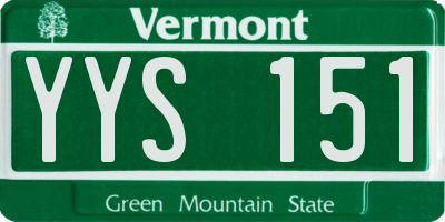 VT license plate YYS151