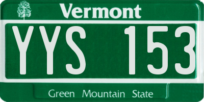 VT license plate YYS153