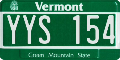 VT license plate YYS154