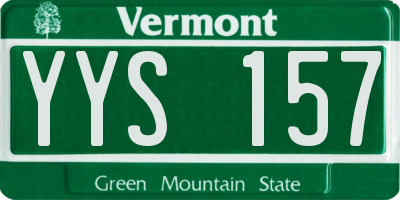 VT license plate YYS157