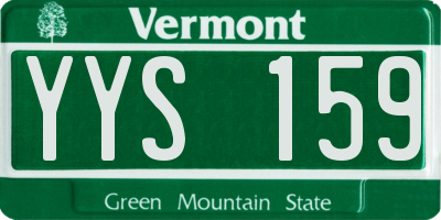 VT license plate YYS159