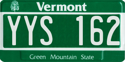 VT license plate YYS162