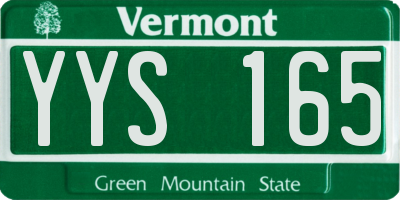 VT license plate YYS165