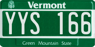 VT license plate YYS166