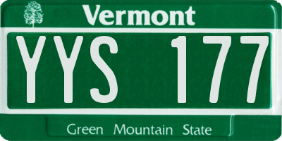 VT license plate YYS177