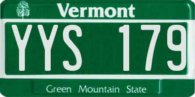 VT license plate YYS179