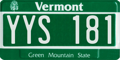 VT license plate YYS181