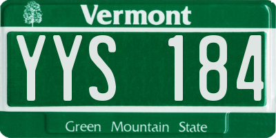 VT license plate YYS184