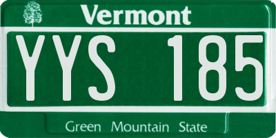 VT license plate YYS185