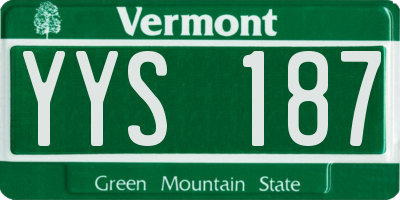 VT license plate YYS187