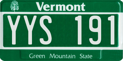 VT license plate YYS191