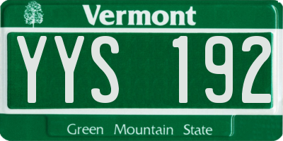 VT license plate YYS192