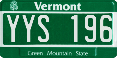 VT license plate YYS196