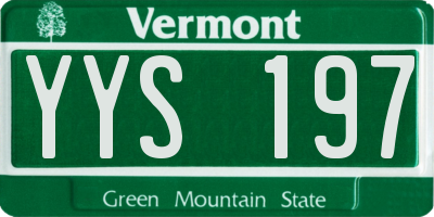 VT license plate YYS197