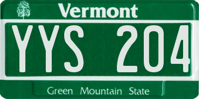 VT license plate YYS204