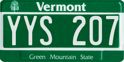 VT license plate YYS207