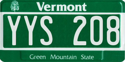 VT license plate YYS208