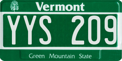 VT license plate YYS209