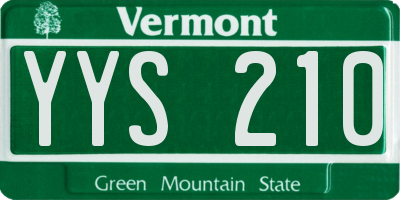 VT license plate YYS210