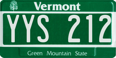 VT license plate YYS212