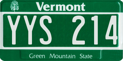VT license plate YYS214