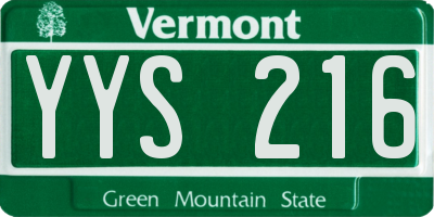VT license plate YYS216